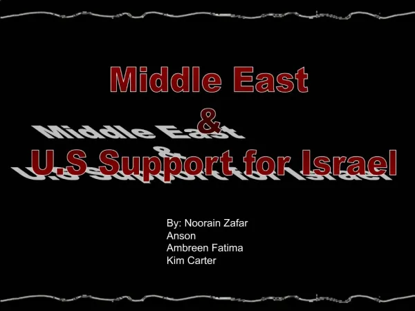 Middle East U.S Support for Israel