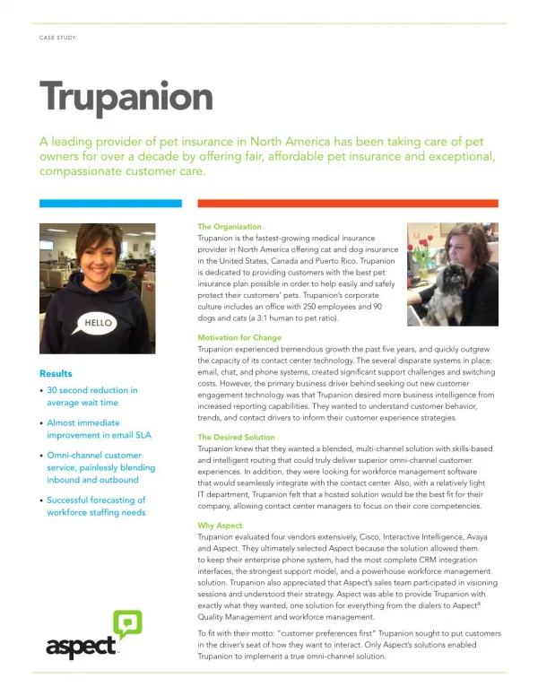Trupanion: Aspect taking care of pet owners