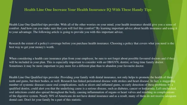 Health Line One Avoid Making Mistakes When Getting Insurance for You