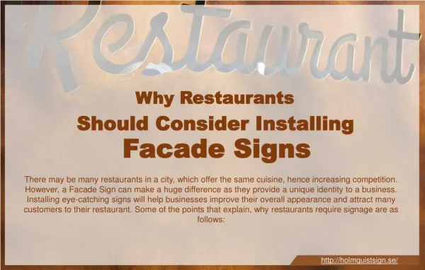 Why restaurants should consider installing façade signs?