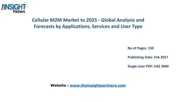 The Insight Partners Releases New Report on Global Cellular M2M Market 2016-2025