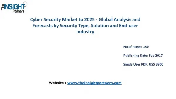Cyber Security Market to 2025 Forecast & Future Industry Trends |The Insight Partners