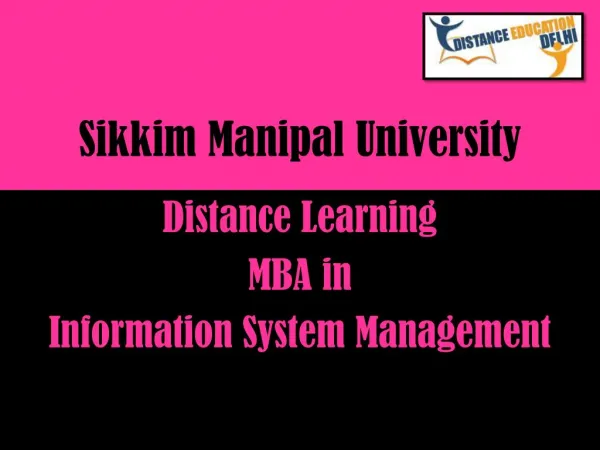 SMU Distance Learning MBA in Information system management