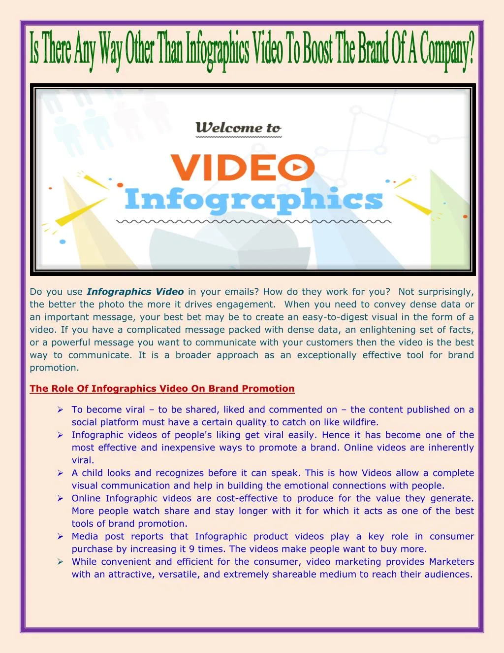 do you use infographics video in your emails
