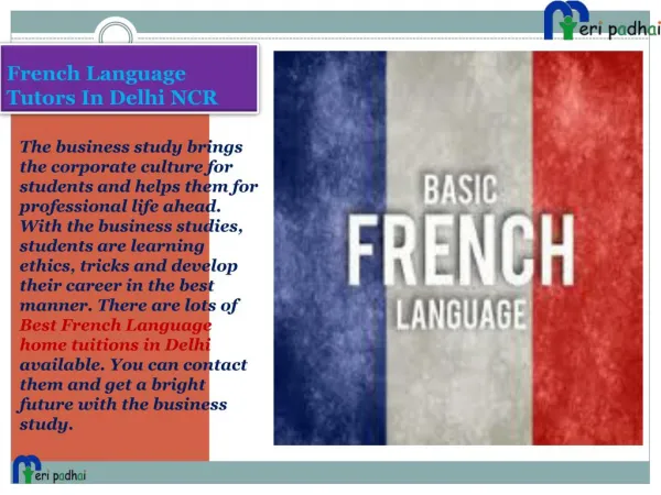 French language tutors classes in Delhi