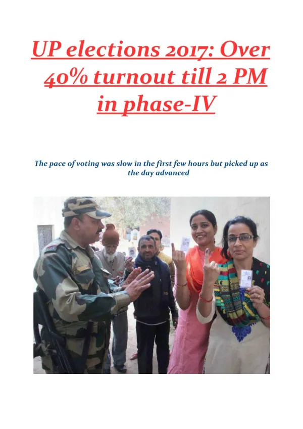UP elections 2017 - Over 40% turnout till 2 PM in phase-IV