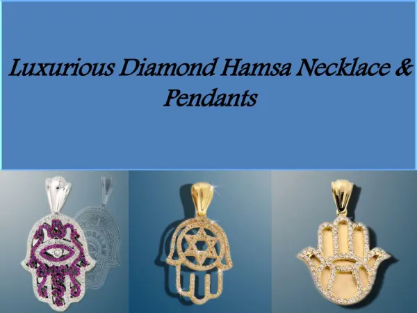Beautiful Diamond Hamsa Necklace & Pendants