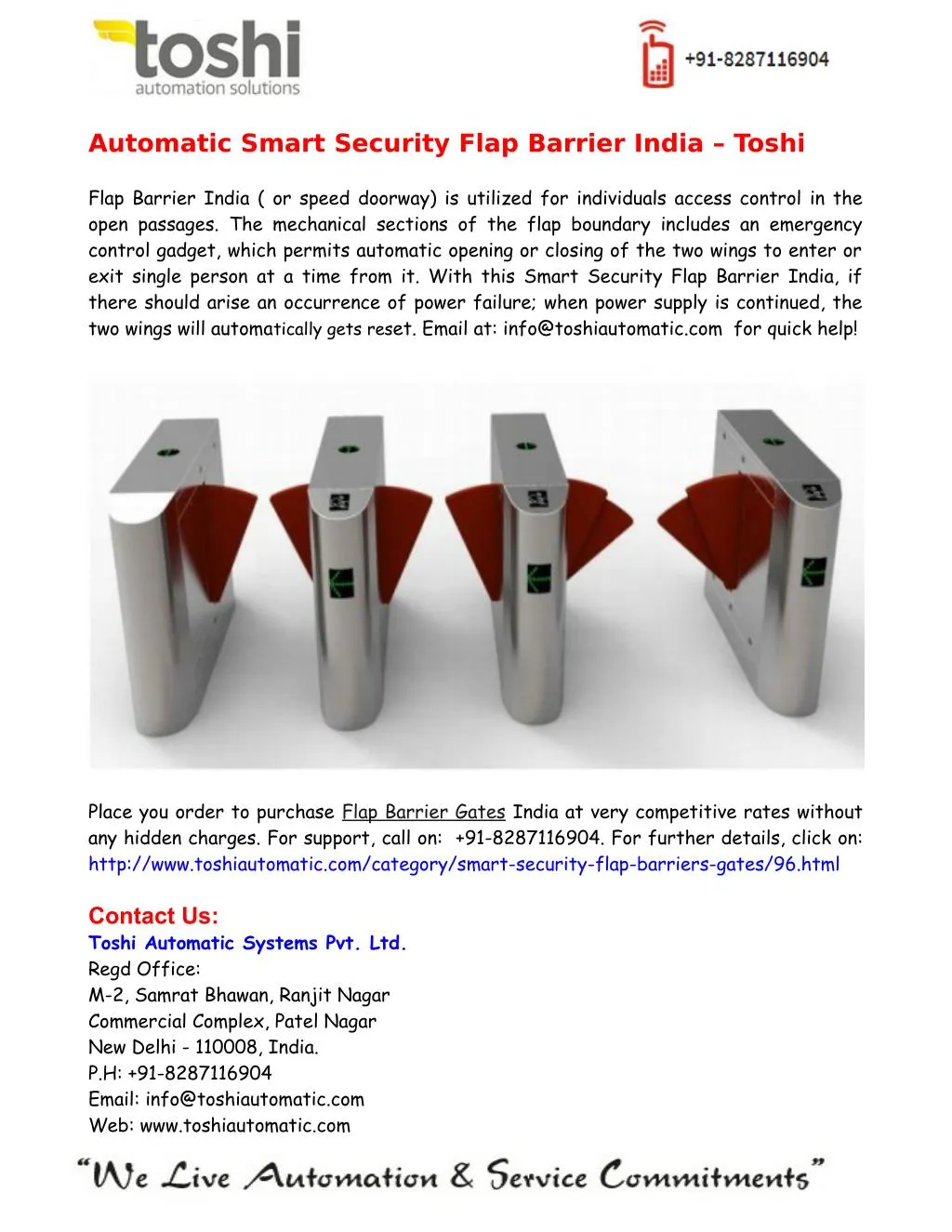 automatic smart security flap barrier india toshi