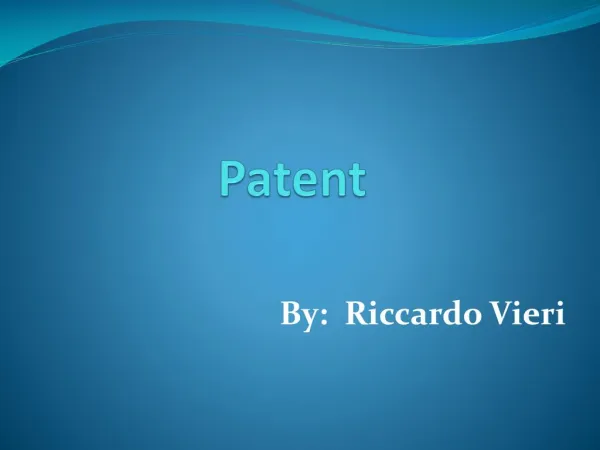 A Patent Guide for Beginners -Riccardo Vieri