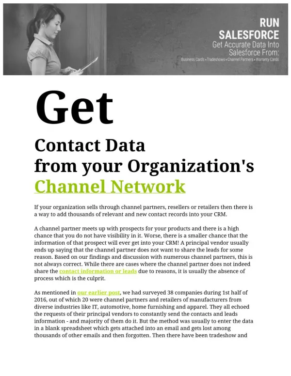 Get contact data from your organizations channel network