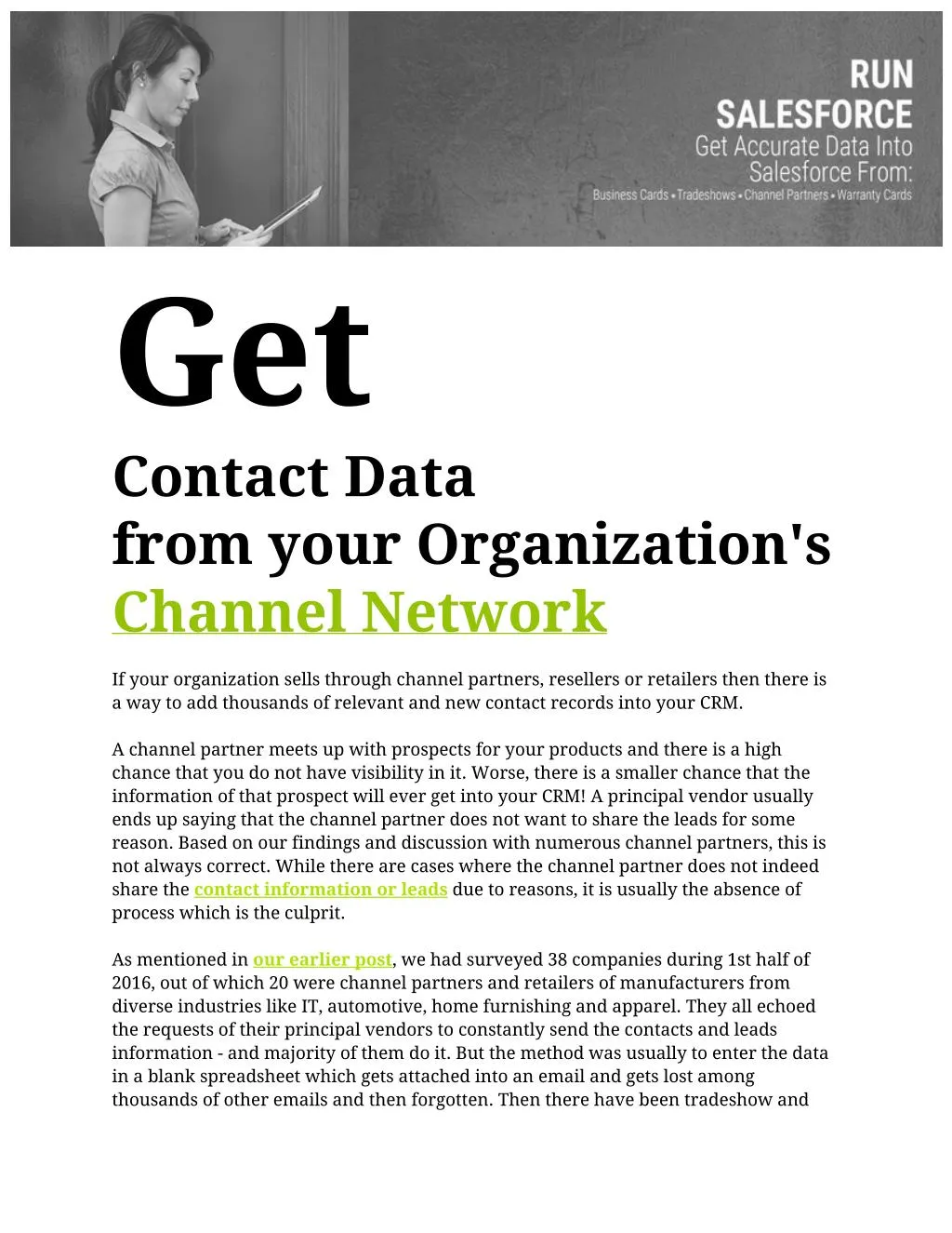 get contact data from your organization s channel