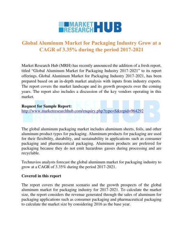 global aluminum market for packaging industry
