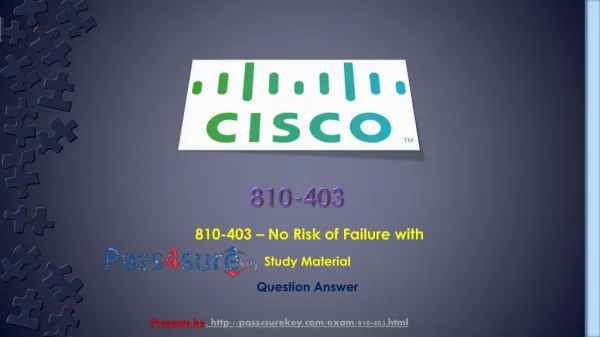 Cisco 810-403 Pass4surekey Selling Business Outcomes