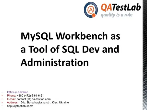 mysql workbench as a tool