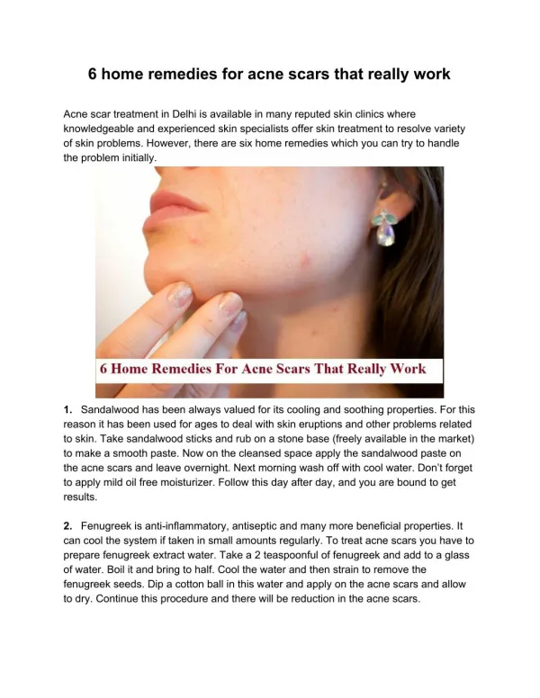 6 home remedies for acne scars that really work