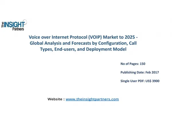 Voice over Internet Protocol (VOIP) Market Overview, Size, Share, Trends, Analysis and Forecast to 2025 |The Insight Par