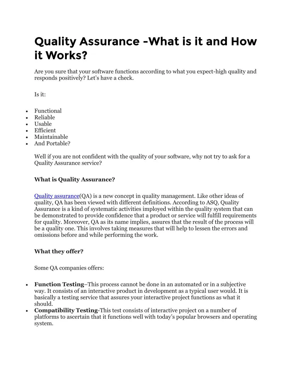 quality assurance what is it and how it works