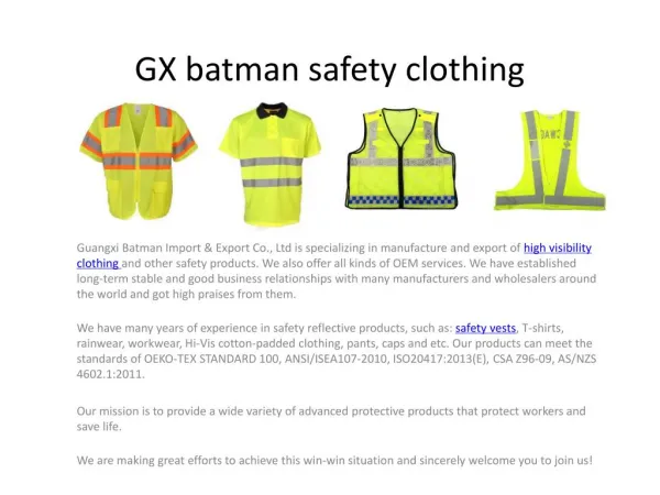 GX batman reflective safety clothing