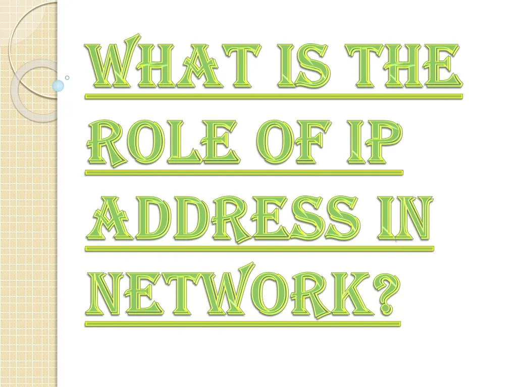 what is the role of ip address in network