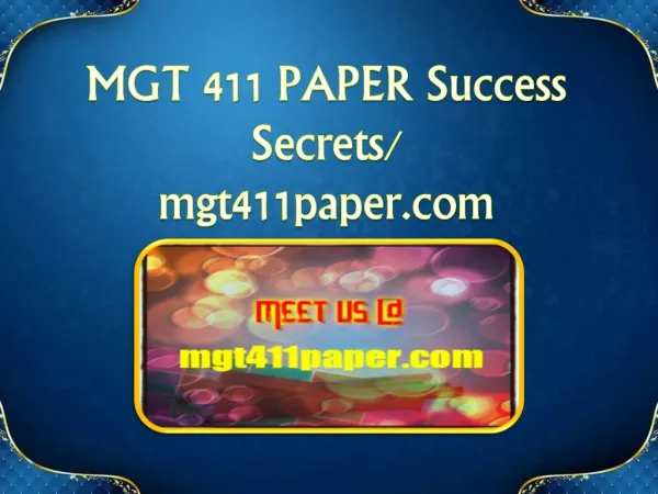 MGT 411 PAPER Success Secrets/mgt411paper.com