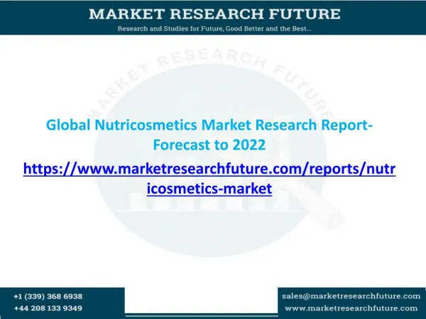 Global Nutricosmetics Market Expected to Grow CAGR of 7.5% from 2016-2022