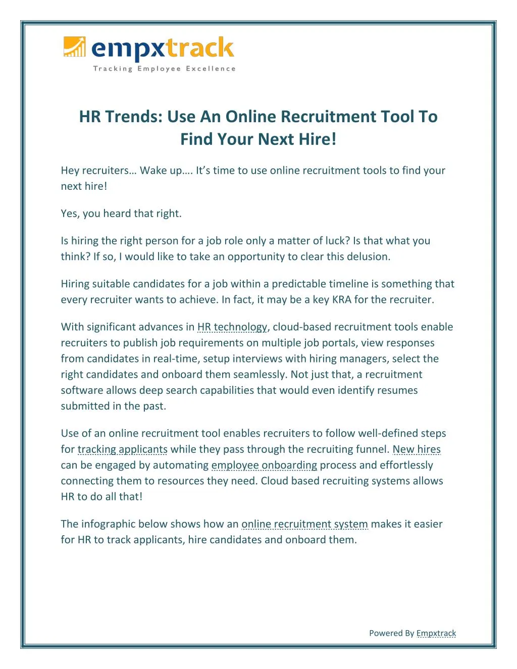 hr trends use an online recruitment tool to find