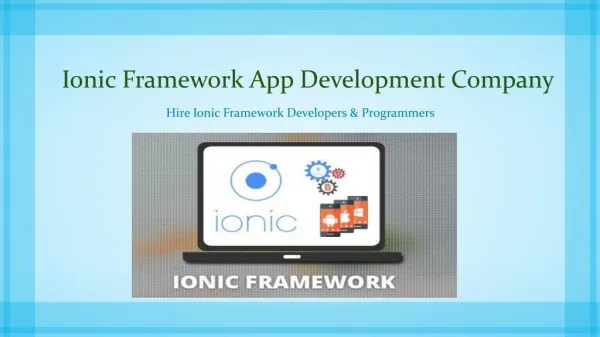 Ionic Mobile Framework App Development Company