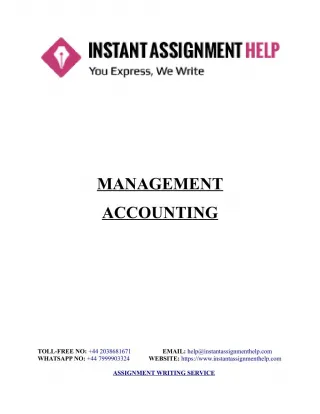 Sample Assignment on Management Accounting - Instant Assignment Help - slide 1