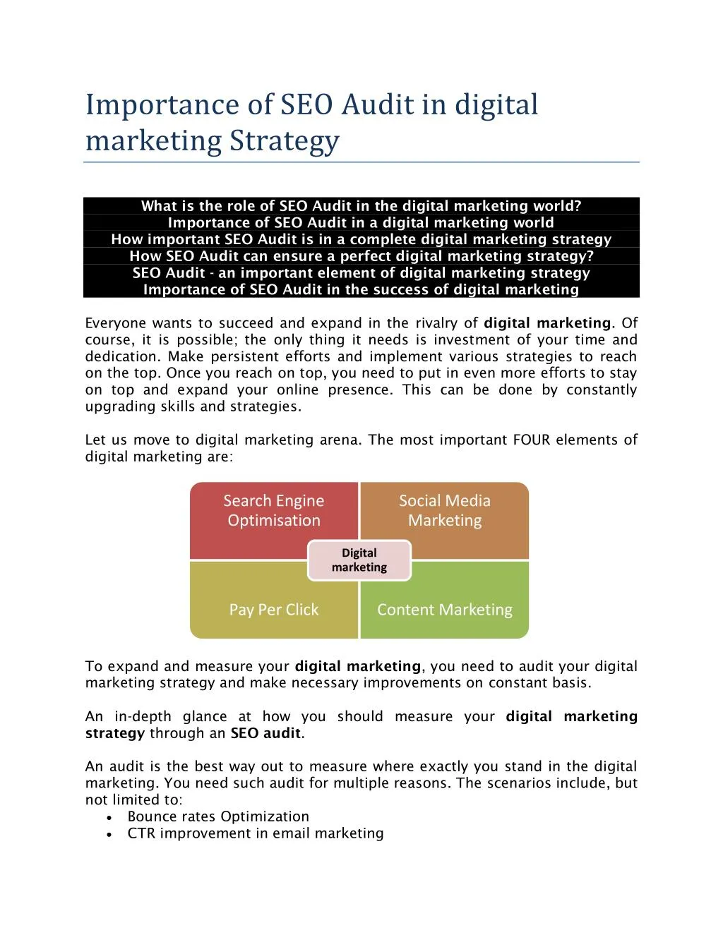 importance of seo audit in digital marketing
