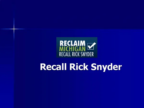 Recall Rick Snyder