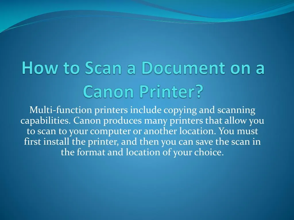 how to scan a document on a canon printer
