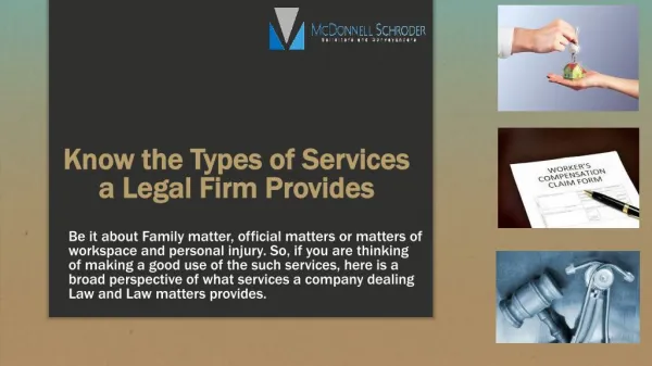 Know the Types of Services a Legal Firm Provides