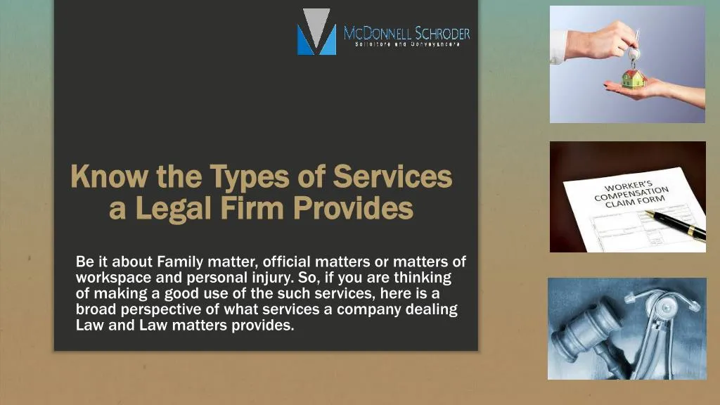 know the types of services a legal firm provides