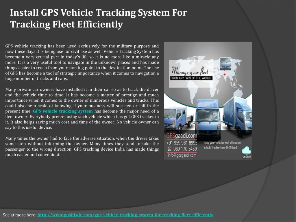 install gps vehicle tracking system for tracking