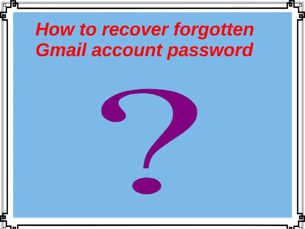 how to recover forgotten gmail account password