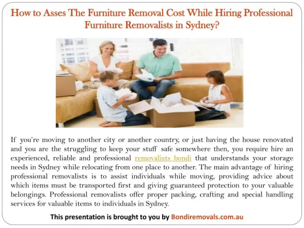 How to Asses The Furniture Removal Cost While Hiring Professional Furniture Removalists in Sydney?