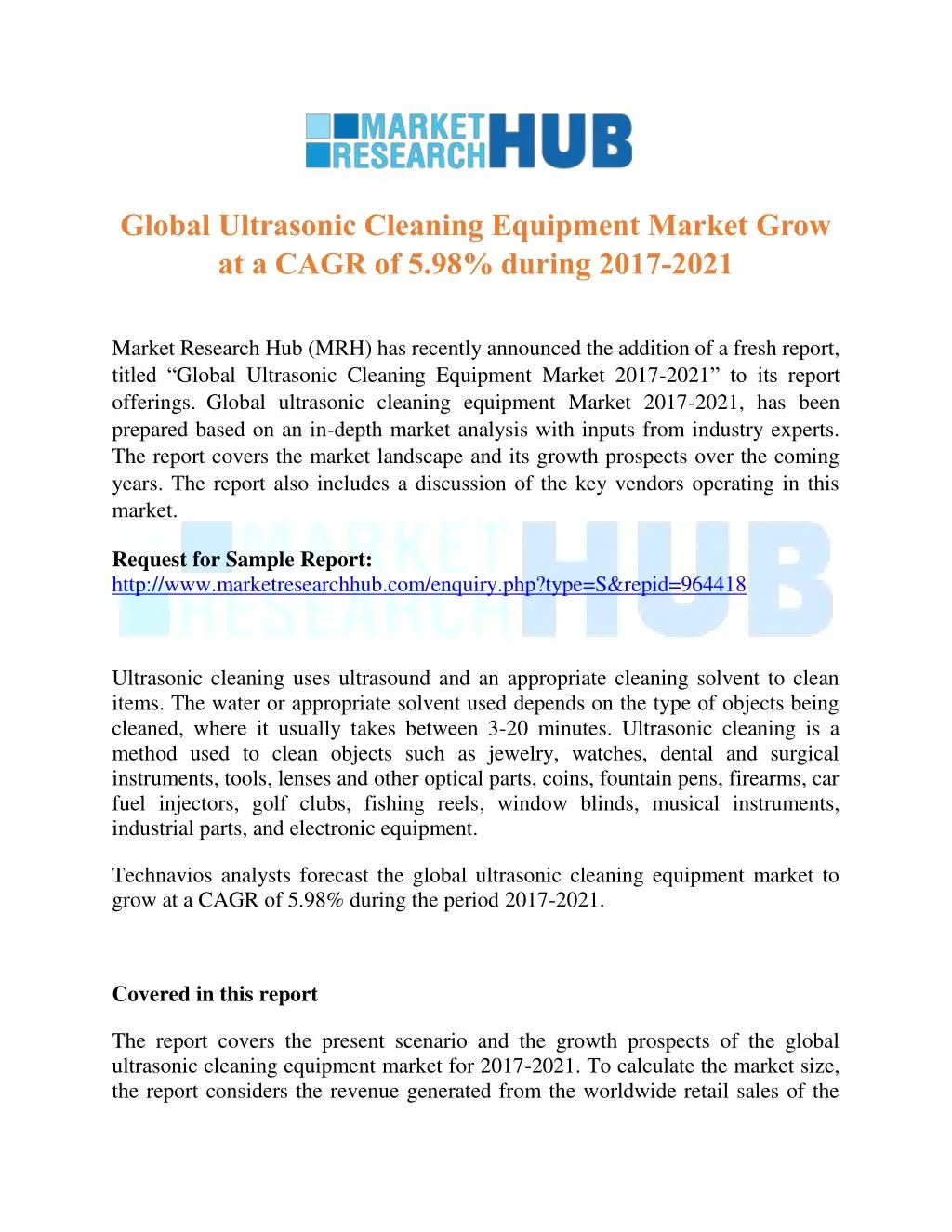 global ultrasonic cleaning equipment market grow