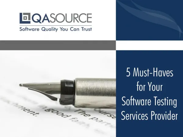 5 Must-Haves for Your Software Testing Services Provider