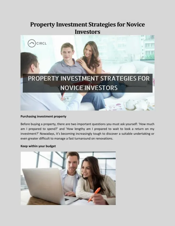 Property Investment Strategies for Novice Investors
