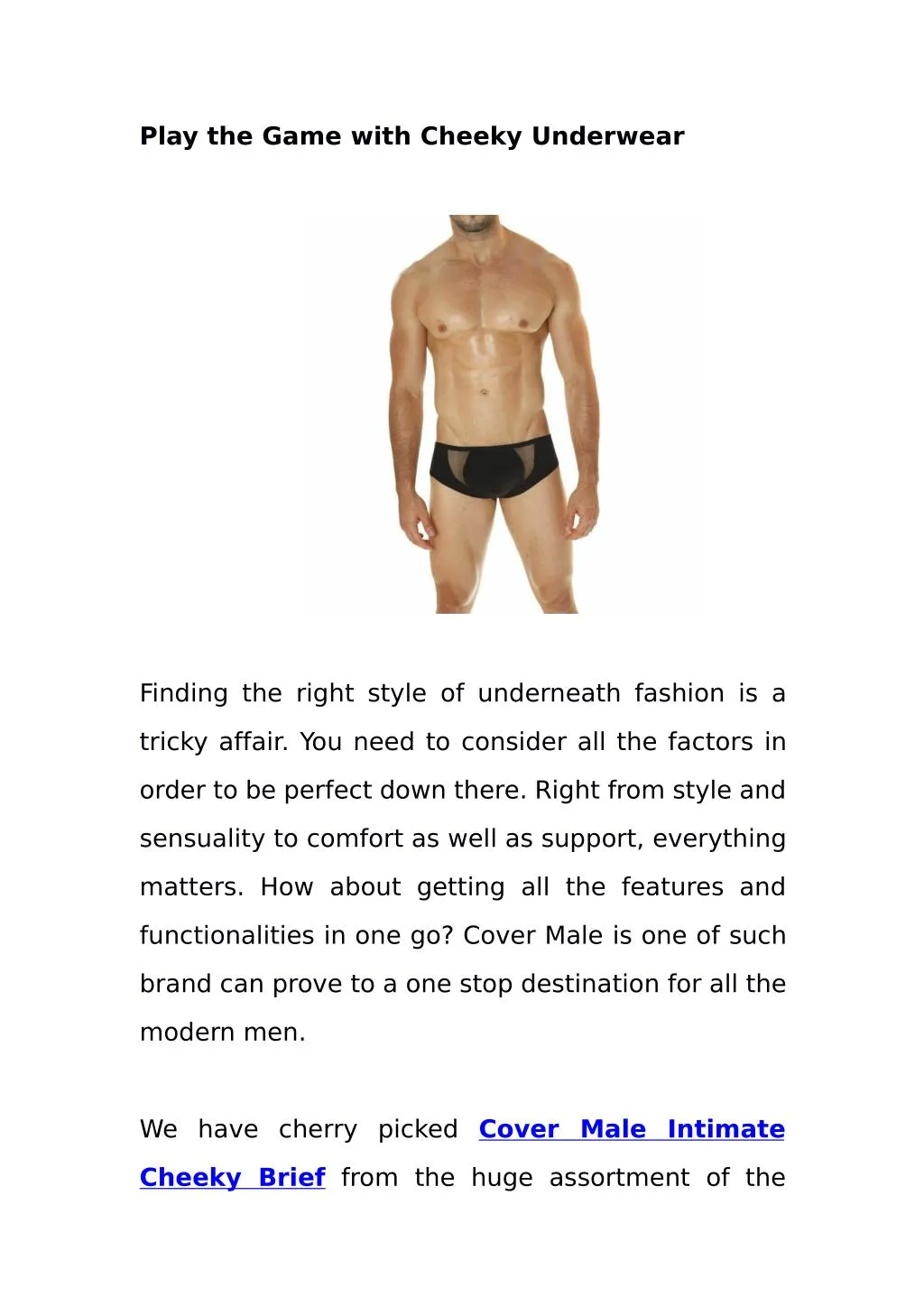 play the game with cheeky underwear