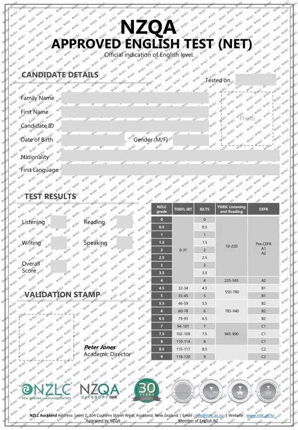 yurtdışı-eğitim-NZQA-approved English Test Certificate Final