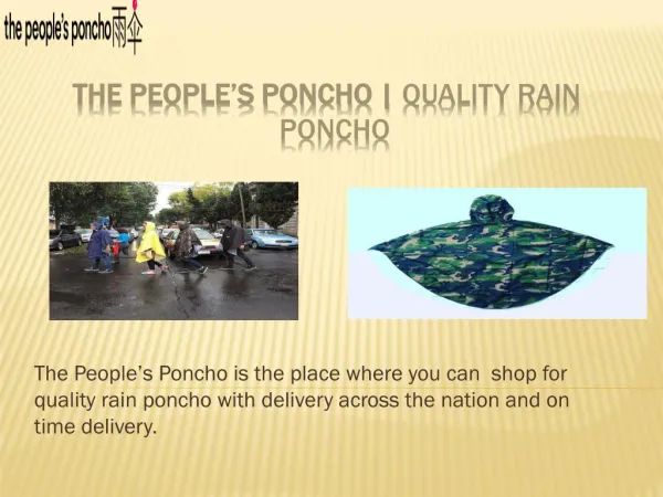 Cycling Raincoat - The Peoples Poncho