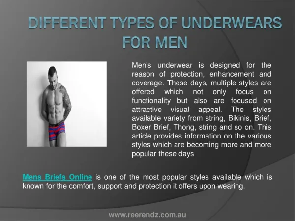 Different Types of Underwears for M