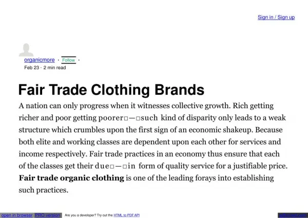 fair trade organic clothing