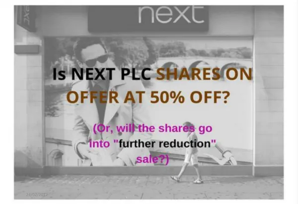 Is NEXT PLC SHARES ON OFFER AT 50% OFF?