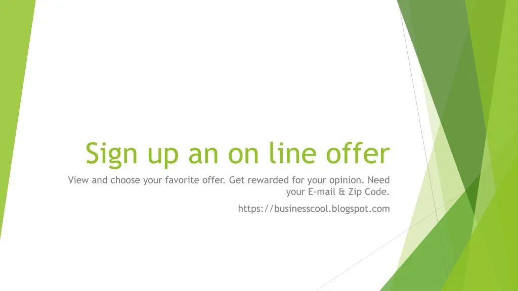 sign up an on line offer