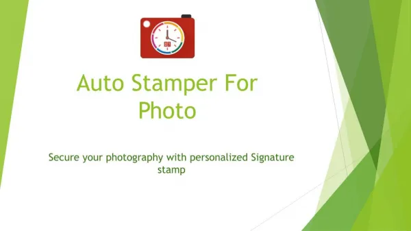 Automatic Stamp Photos with personalized Signature name by Inbuilt Mobile Camera application