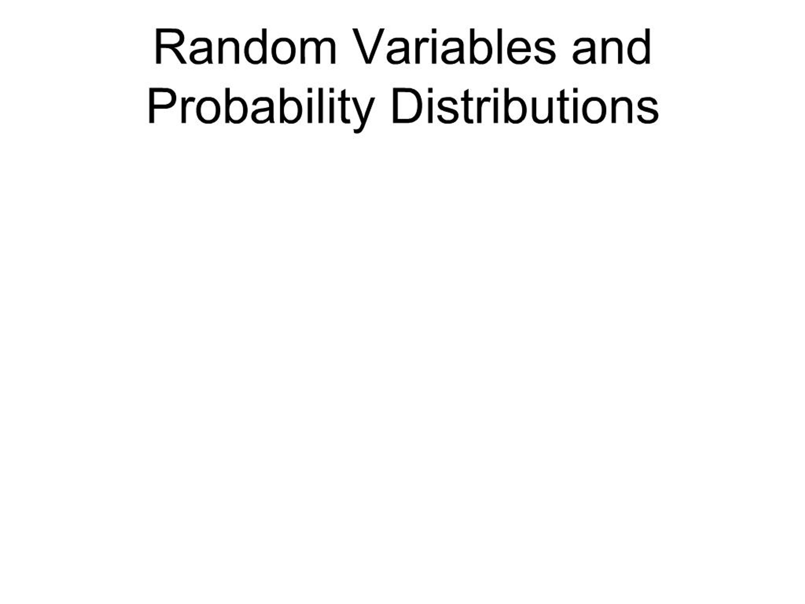 PPT - Random Variables and Probability Distributions PowerPoint ...