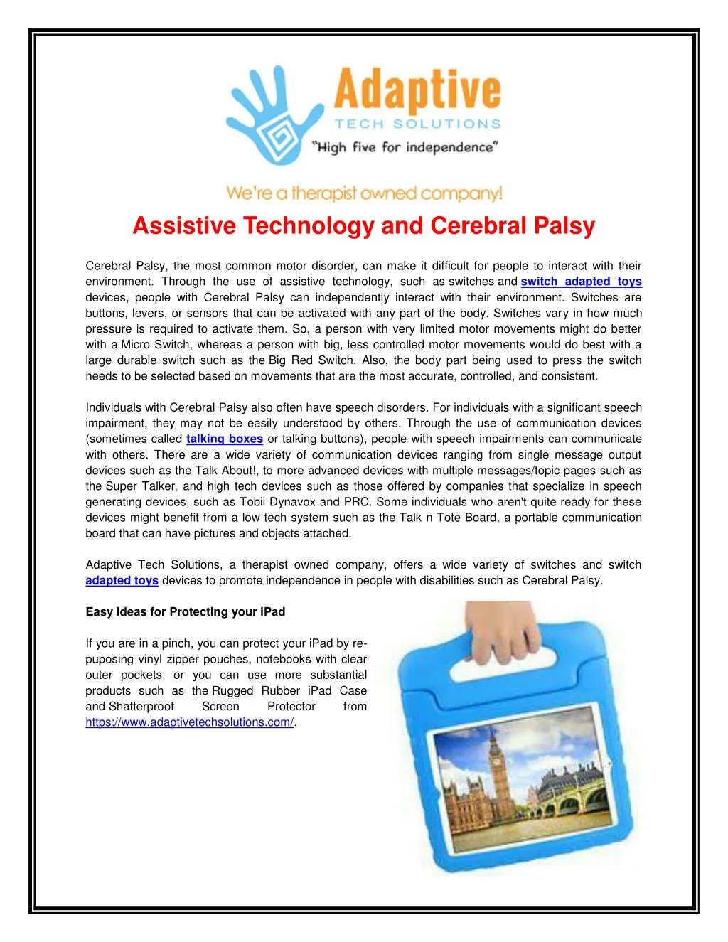 assistive technology and cerebral palsy