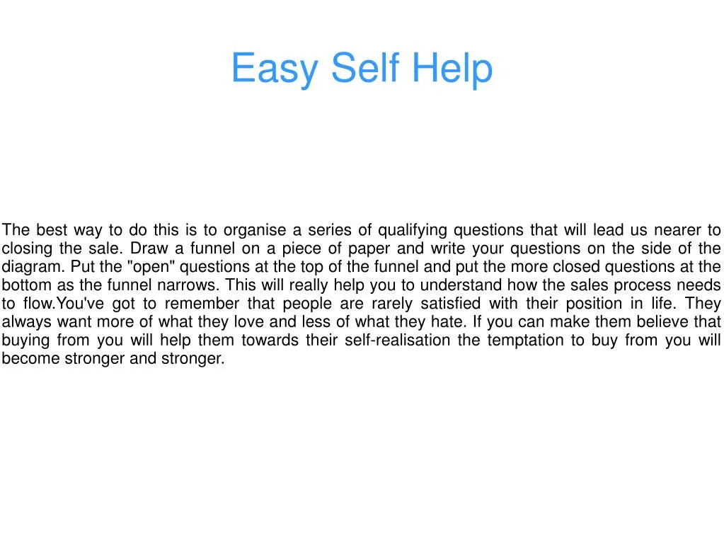 easy self help